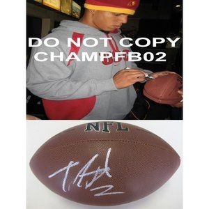 TAYLOR MAYS,BENGALS,SF,49ERS,USC TROJANS,SIGNED,NFL FOOTBALL,COA,WITH PROOF